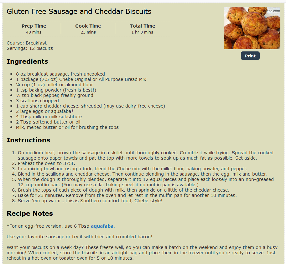 Biscuit recipe